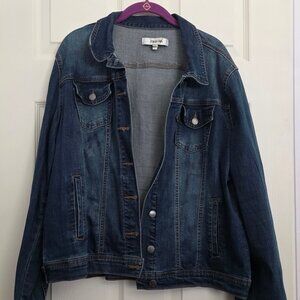 C'EST TOI Women's Plus Size Jean Jacket